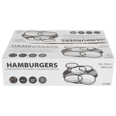 Hamburger merkloos 30x100 gram